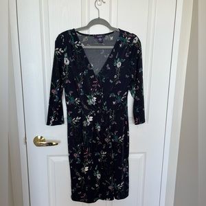 Navy floral wrap dress Size M